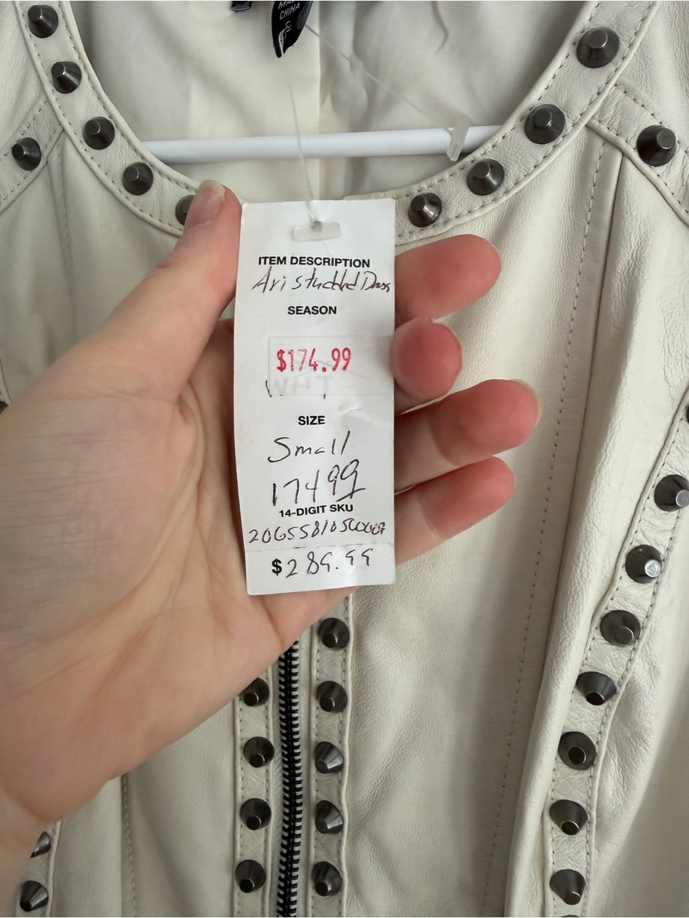NWT bebe Ivory Sleeveless Stud-Trim Midi Dress - Picture 9 of 9